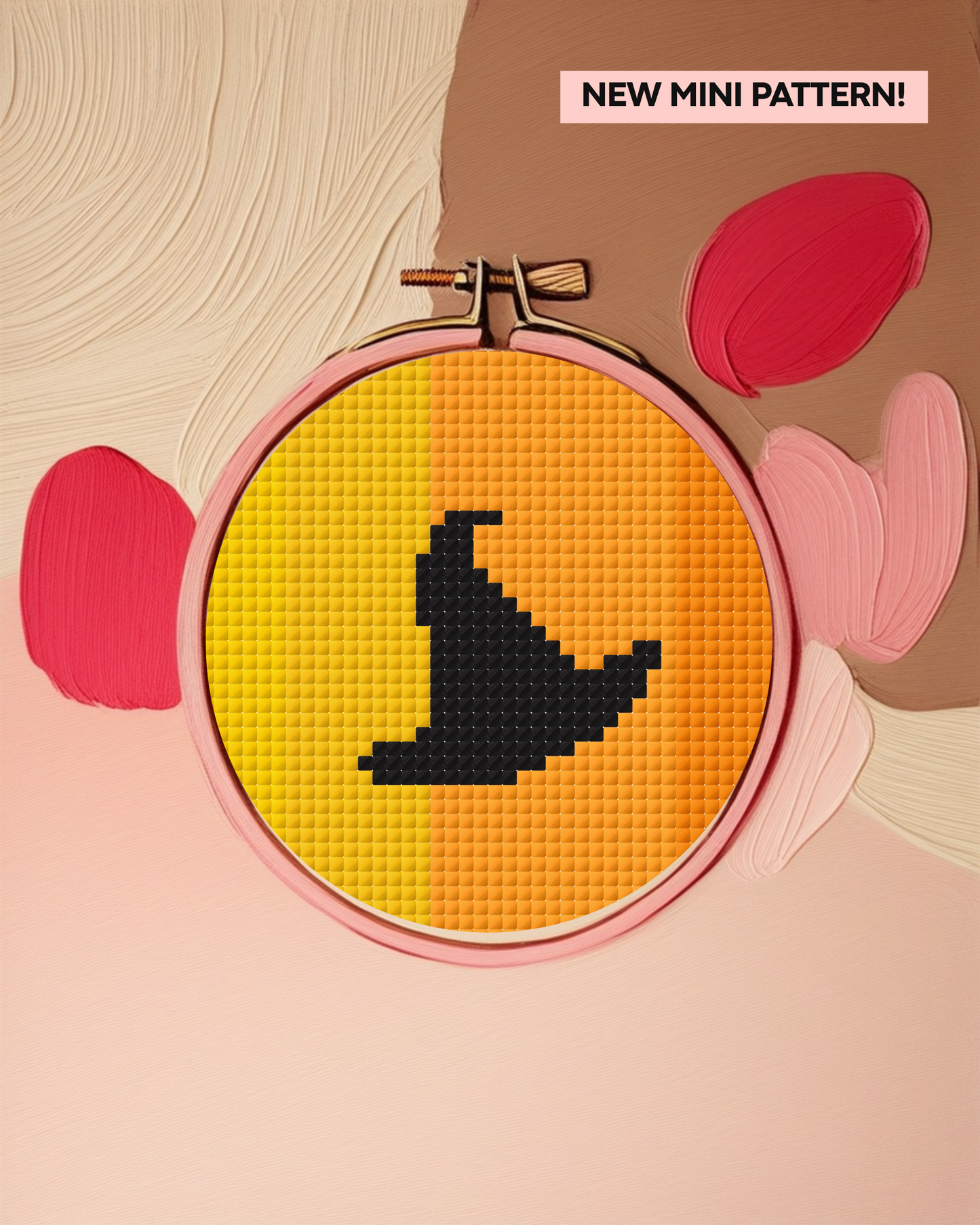 Mini Witch Hat Cross Stitch Pattern