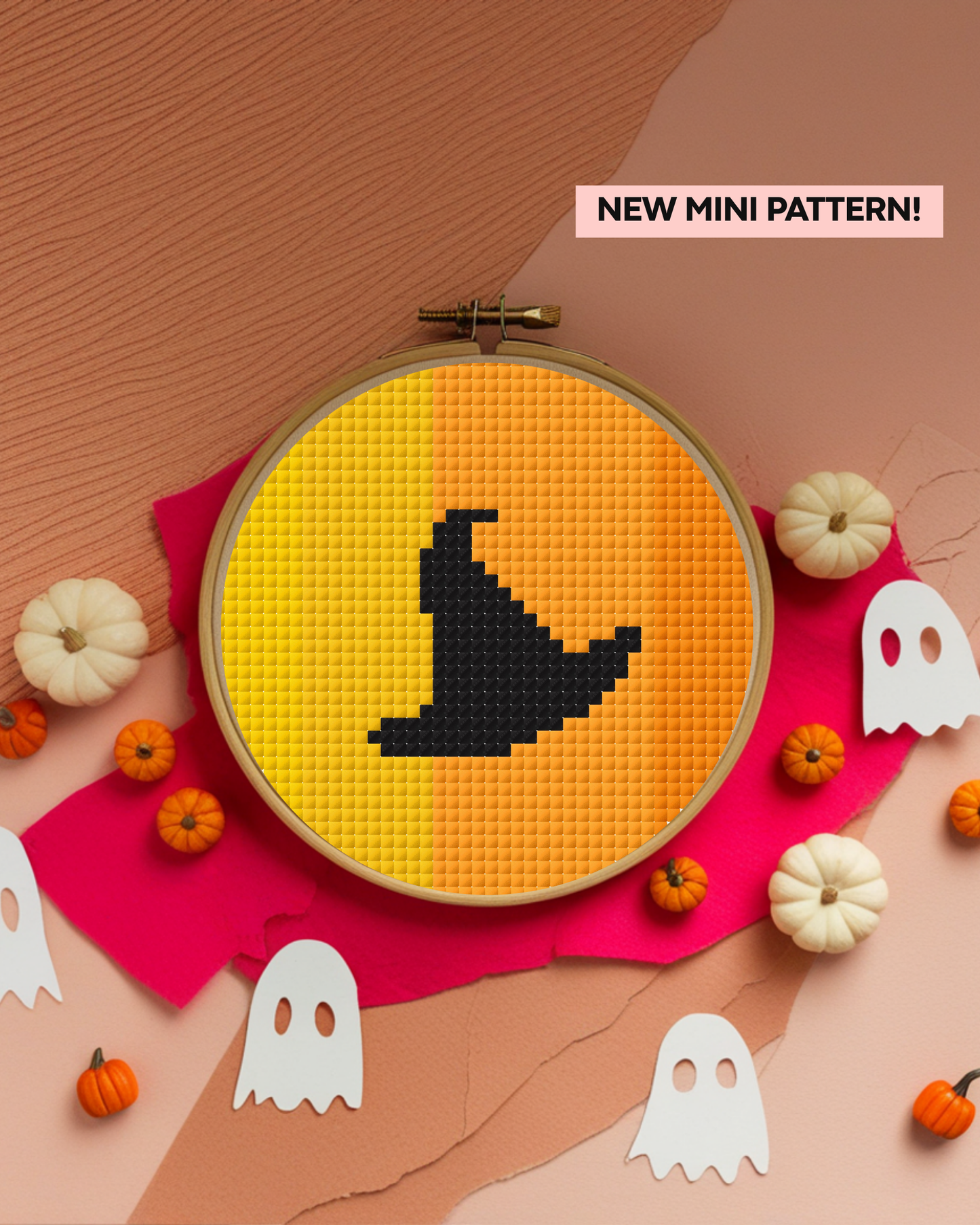 Mini Witch Hat Cross Stitch Pattern