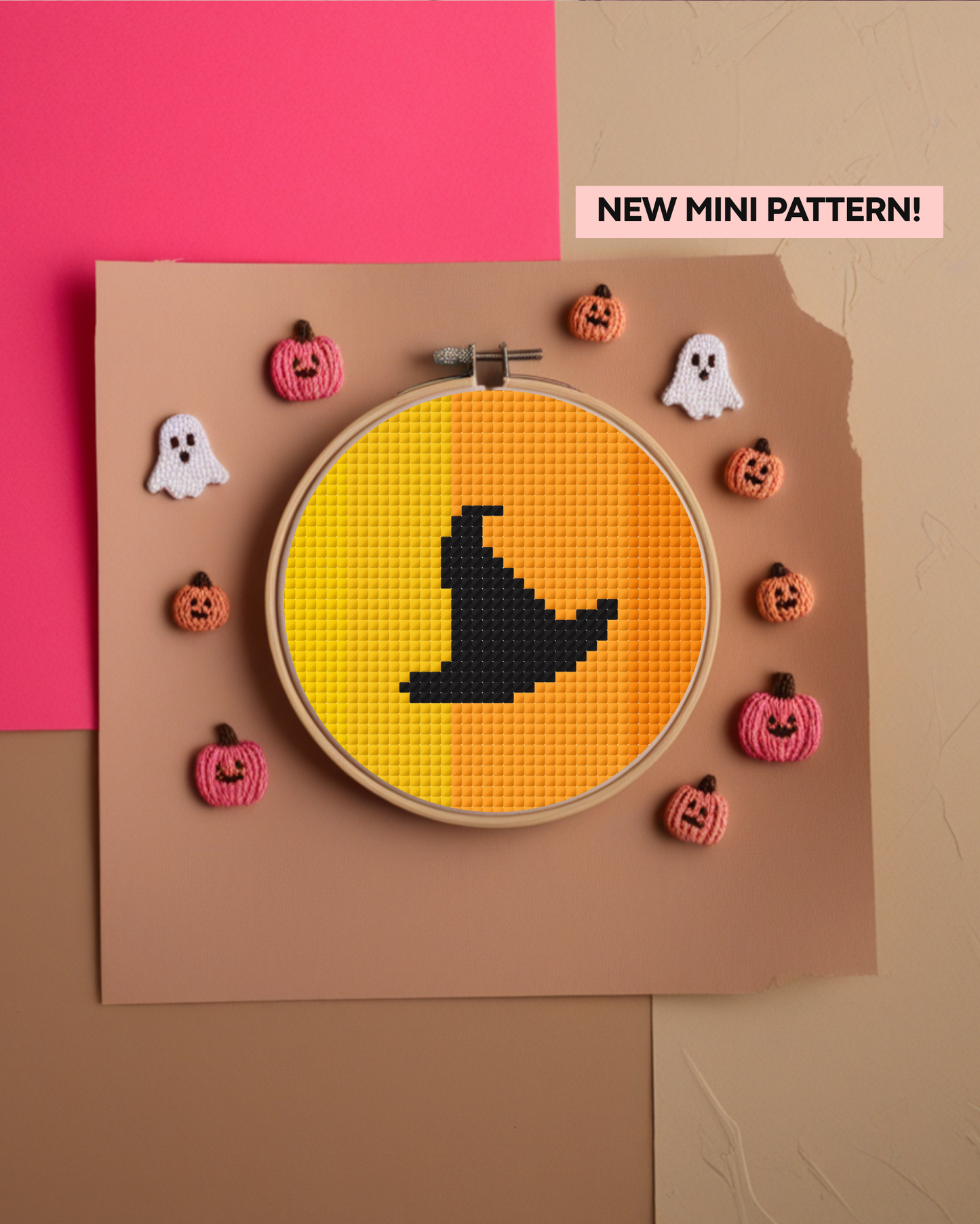 Mini Witch Hat Cross Stitch Pattern