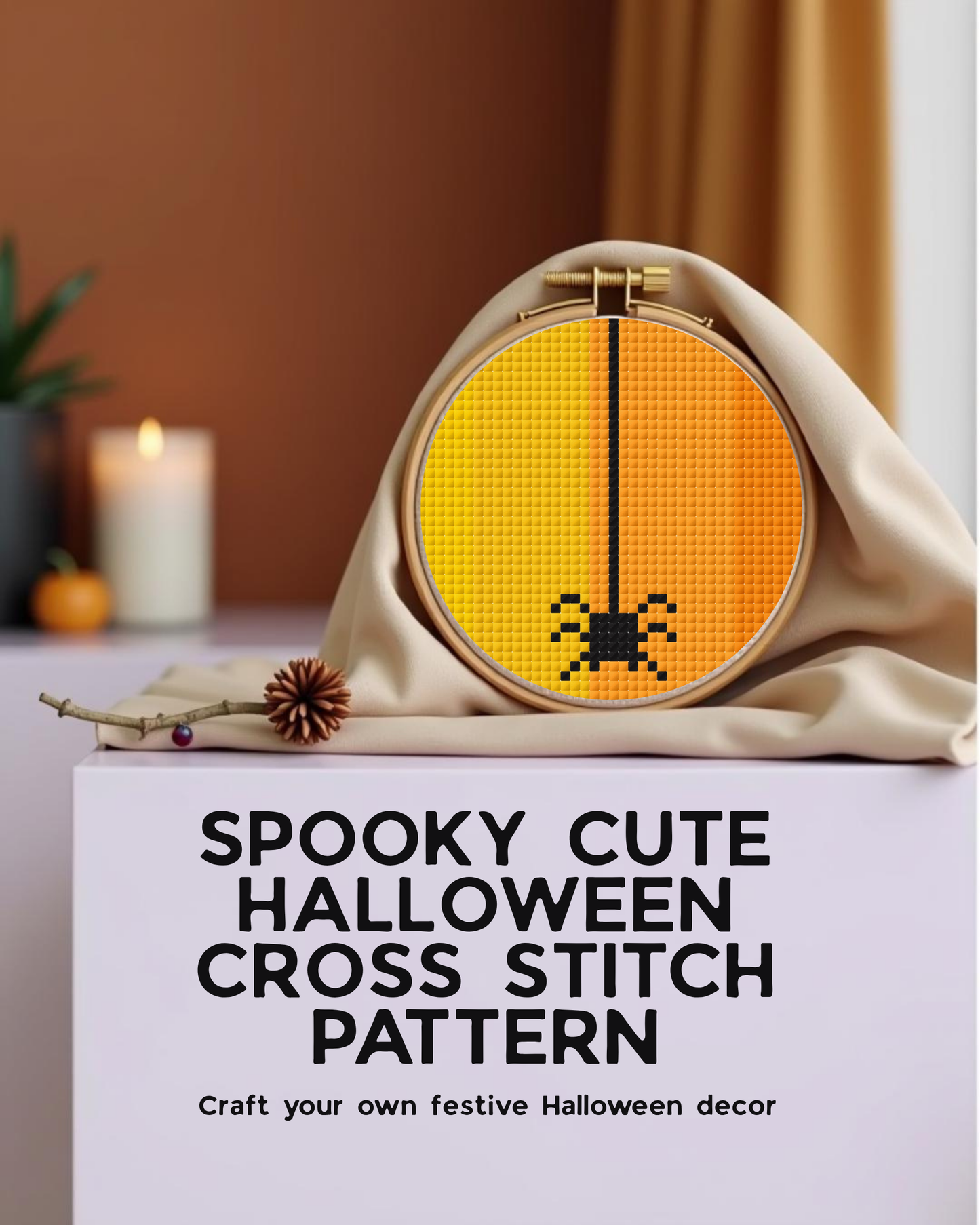Mini Halloween Spider Cross Stitch Pattern