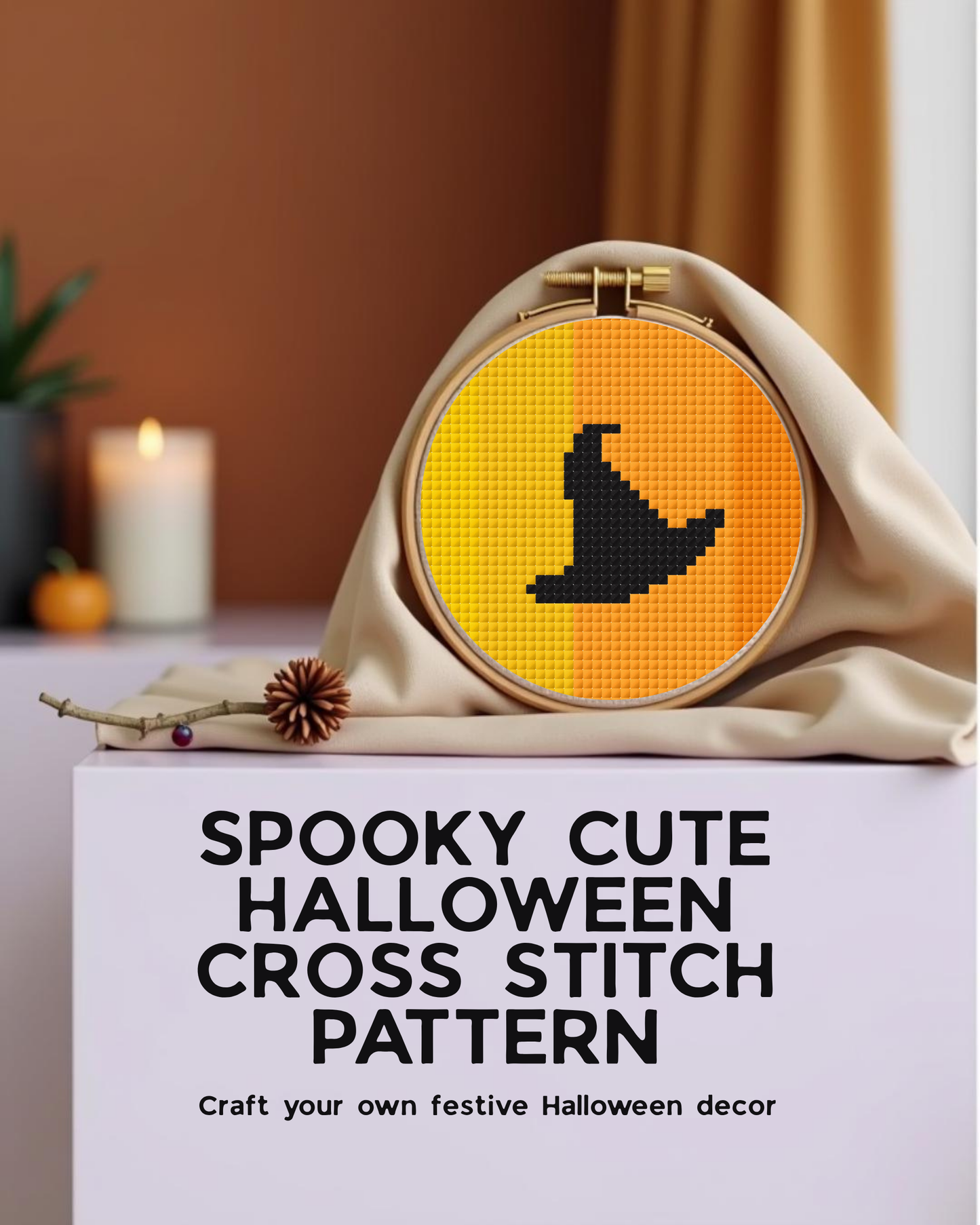 Mini Witch Hat Cross Stitch Pattern