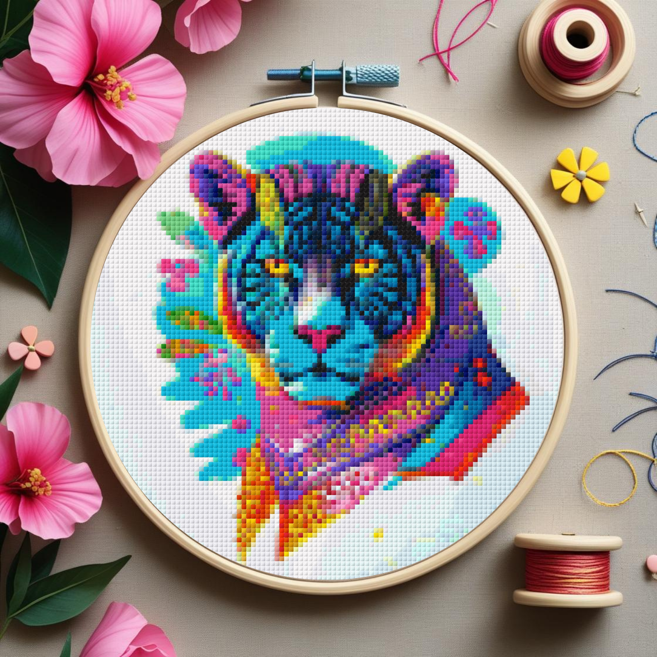 Day of the Dead Tiger – Cross Stitch Pattern