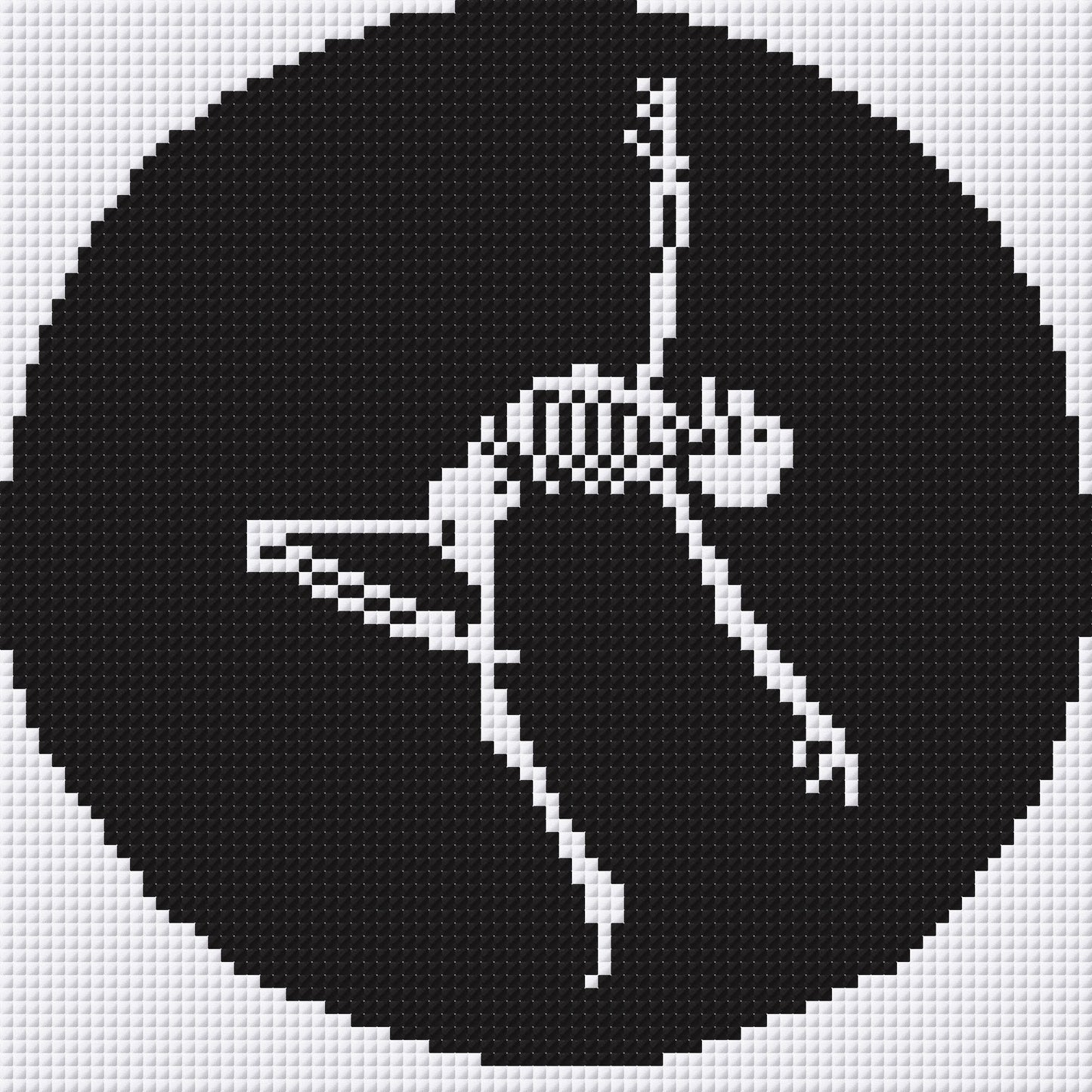 Glow-in-the-Dark Dancing Skeleton Cross Stitch Pattern
