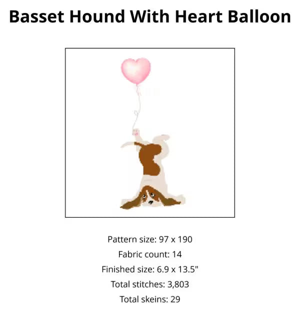 Basset Hound Cross Stitch Pattern