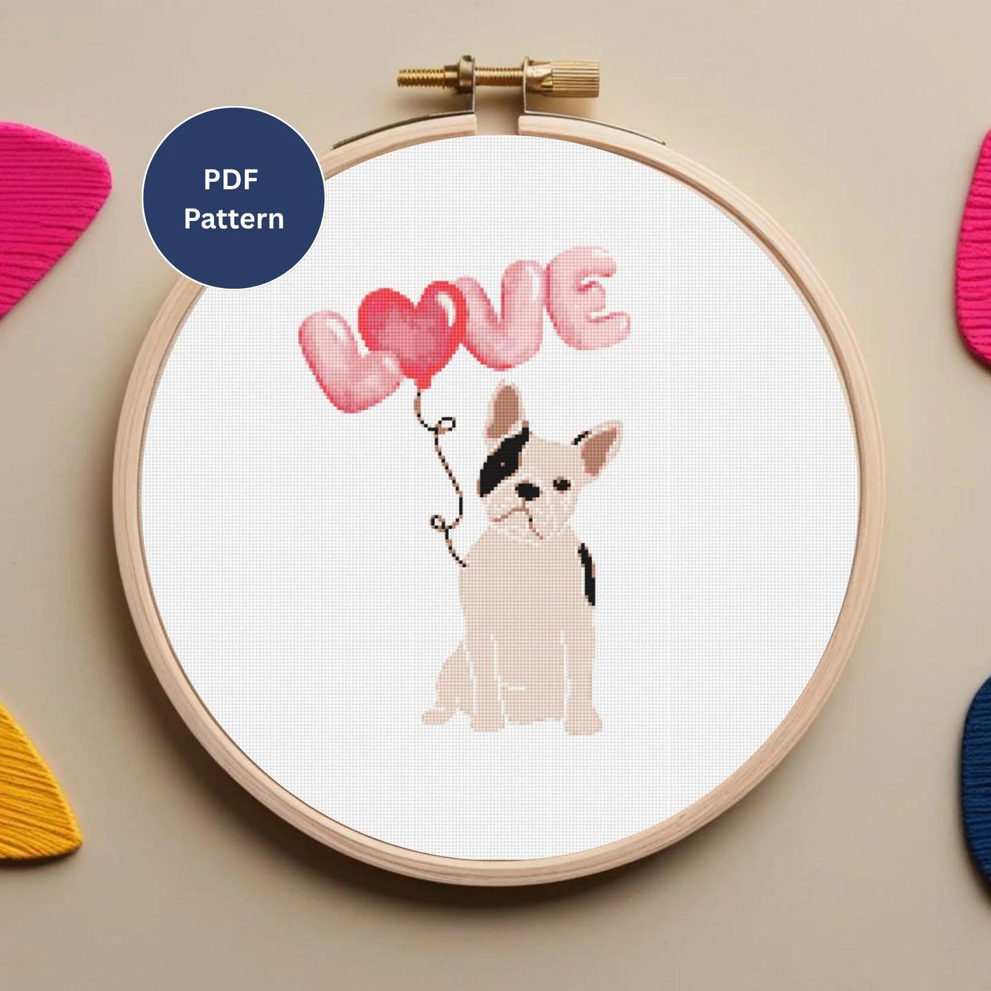 French Bulldog Cross Stitch Design