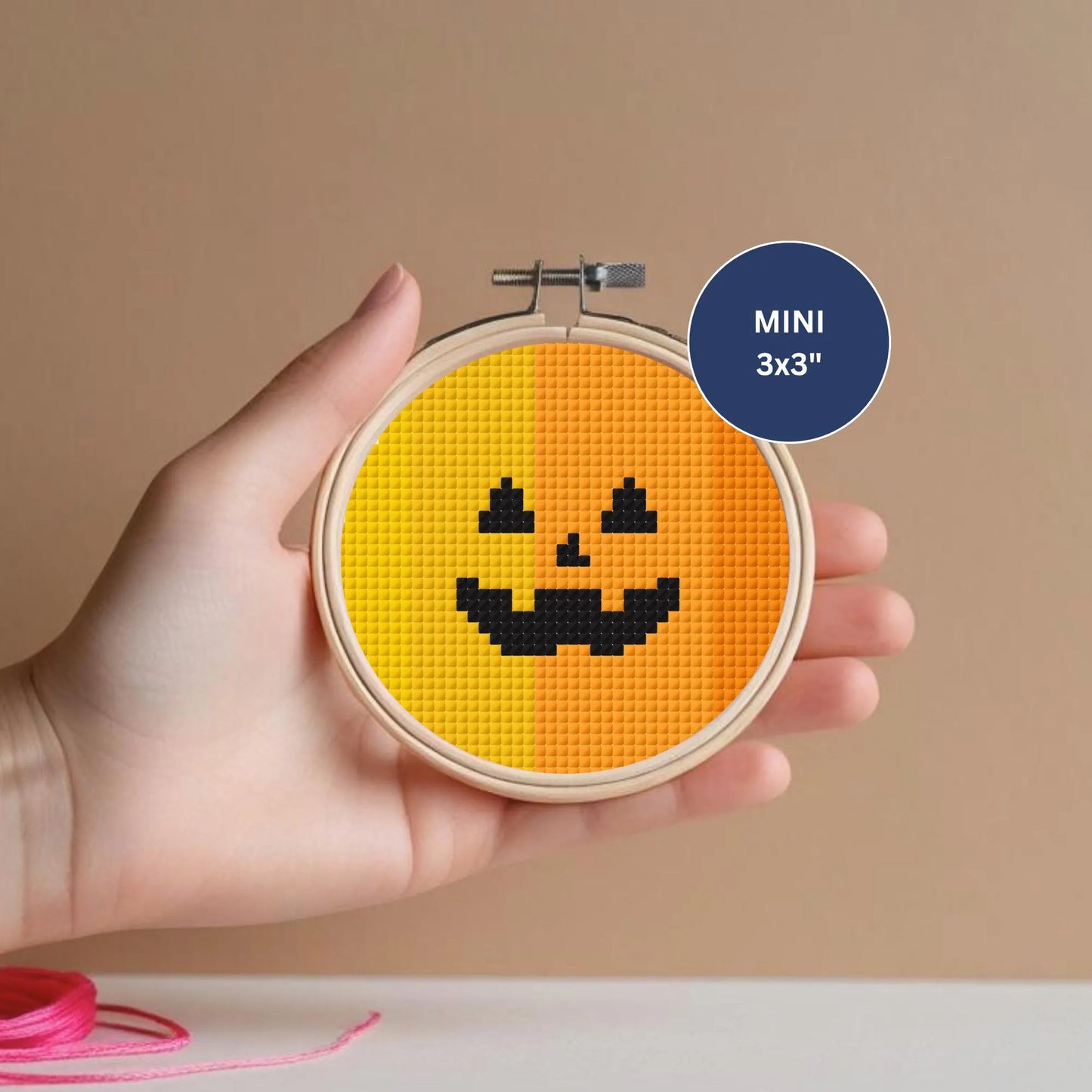 Mini Pumpkin Cross Stitch Pattern – 3x3 Ombre Gradient PDF Download