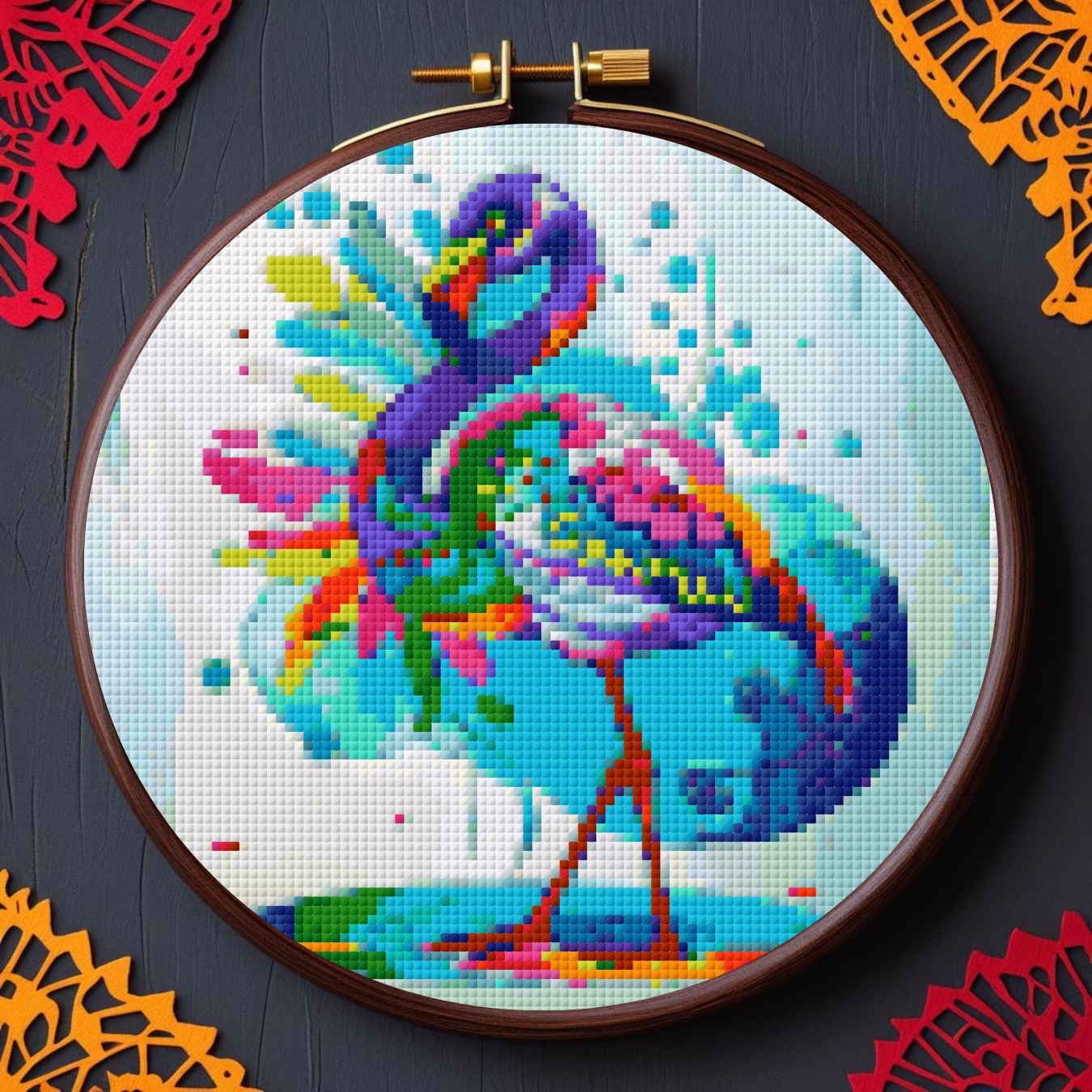 Flamingo Spirit Animal Cross Stitch Pattern
