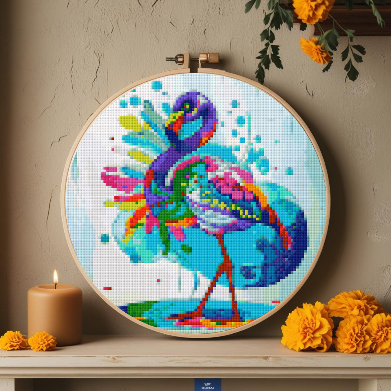 Flamingo Spirit Animal Cross Stitch Pattern