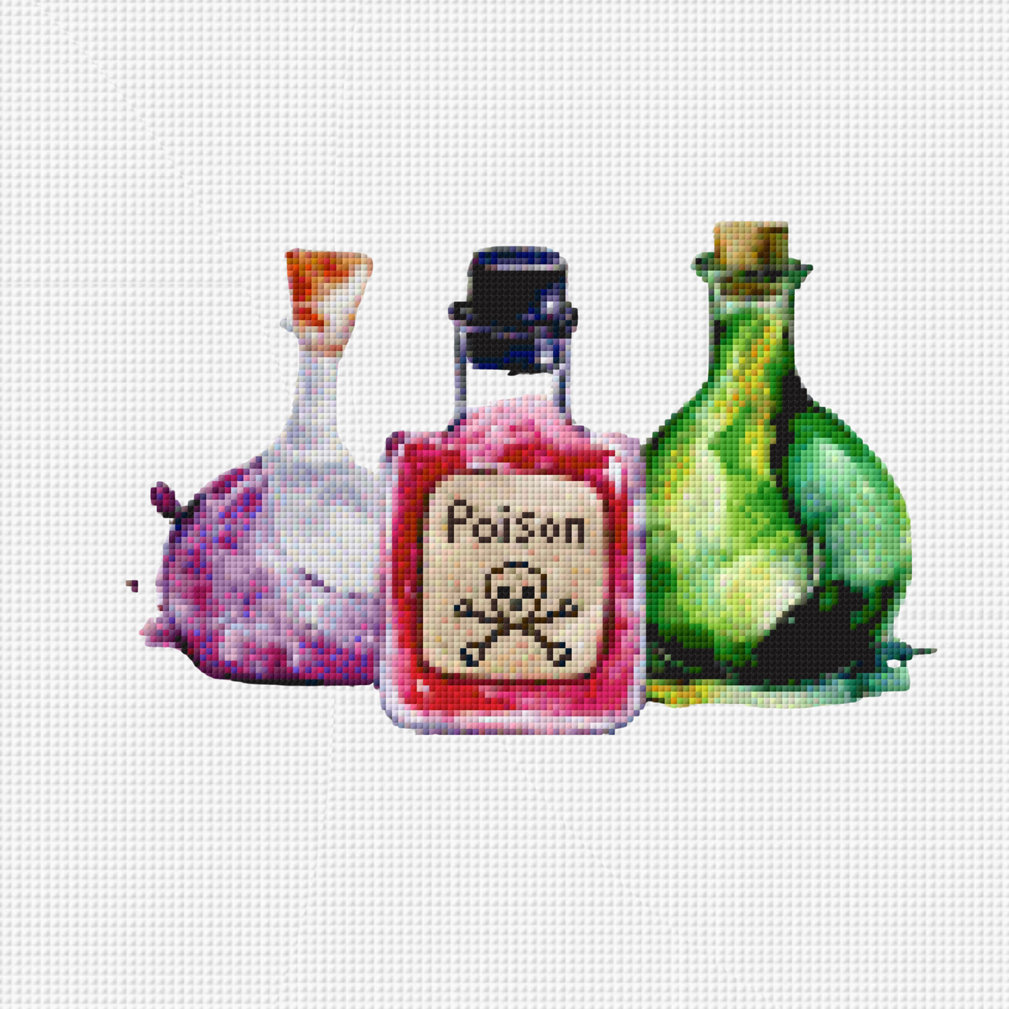 Halloween Potion Bottles Cross Stitch Pattern