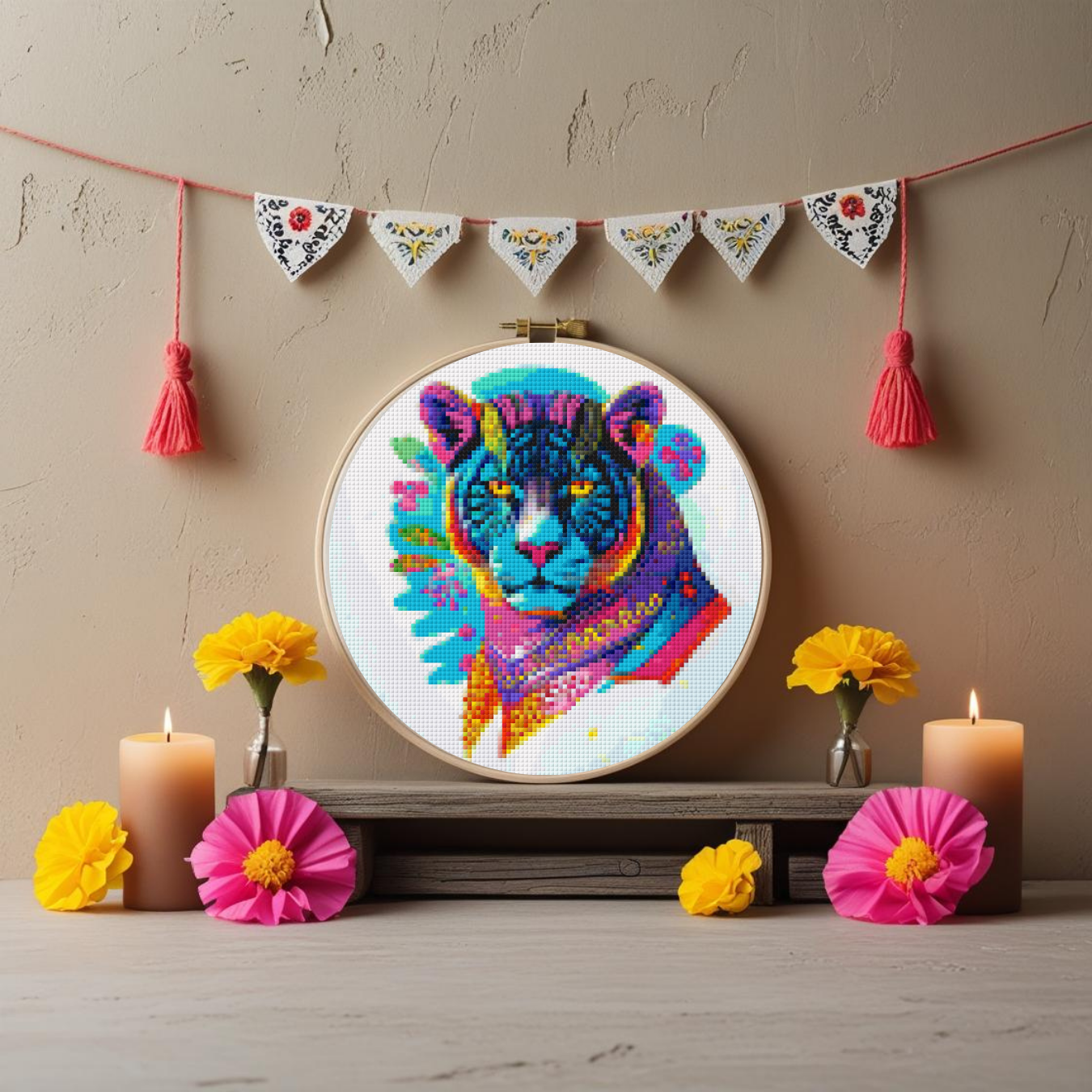 Day of the Dead Tiger – Cross Stitch Pattern
