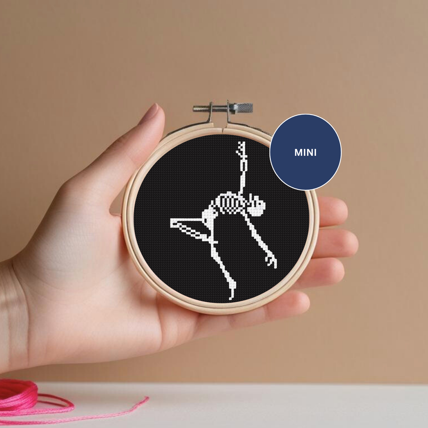 Glow-in-the-Dark Dancing Skeleton Cross Stitch Pattern