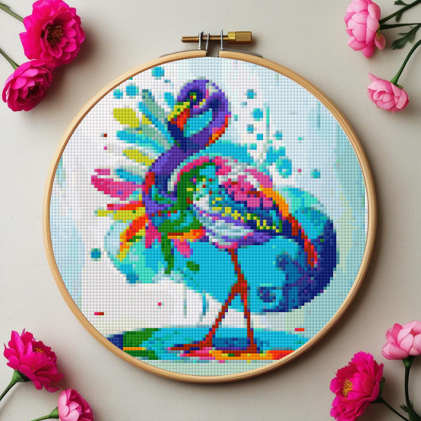 Flamingo Spirit Animal Cross Stitch Pattern