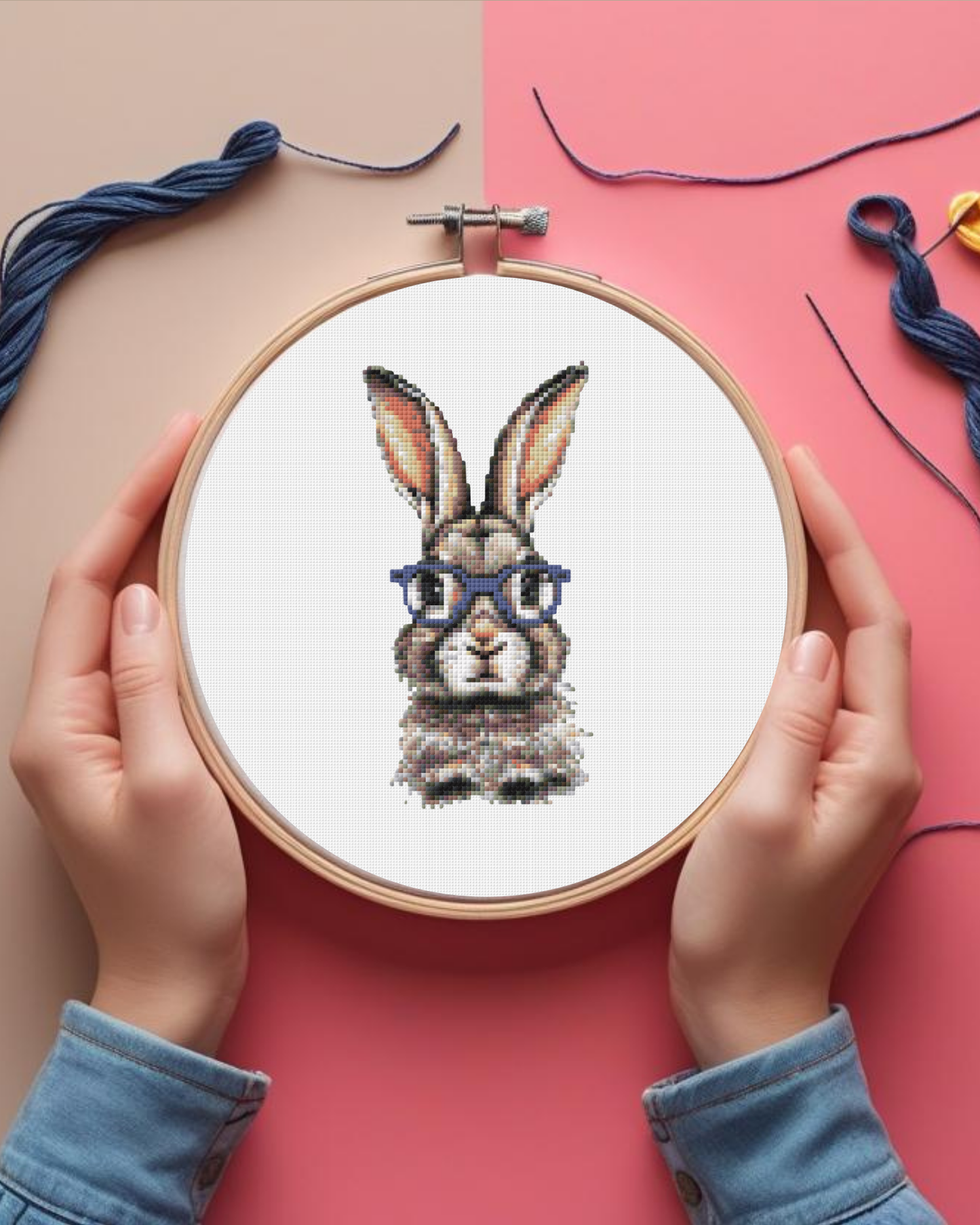 Small Bunny Cross Stitch Pattern – Cute Animal PDF Download