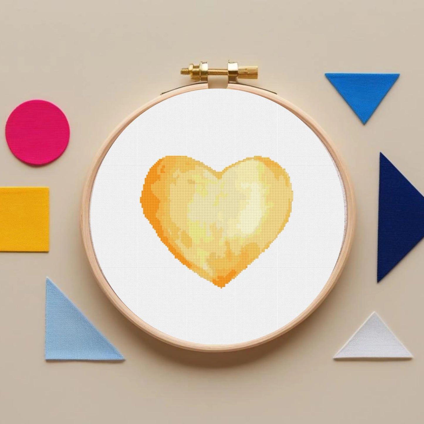 Watercolor Heart Cross Stitch Pattern Bundle