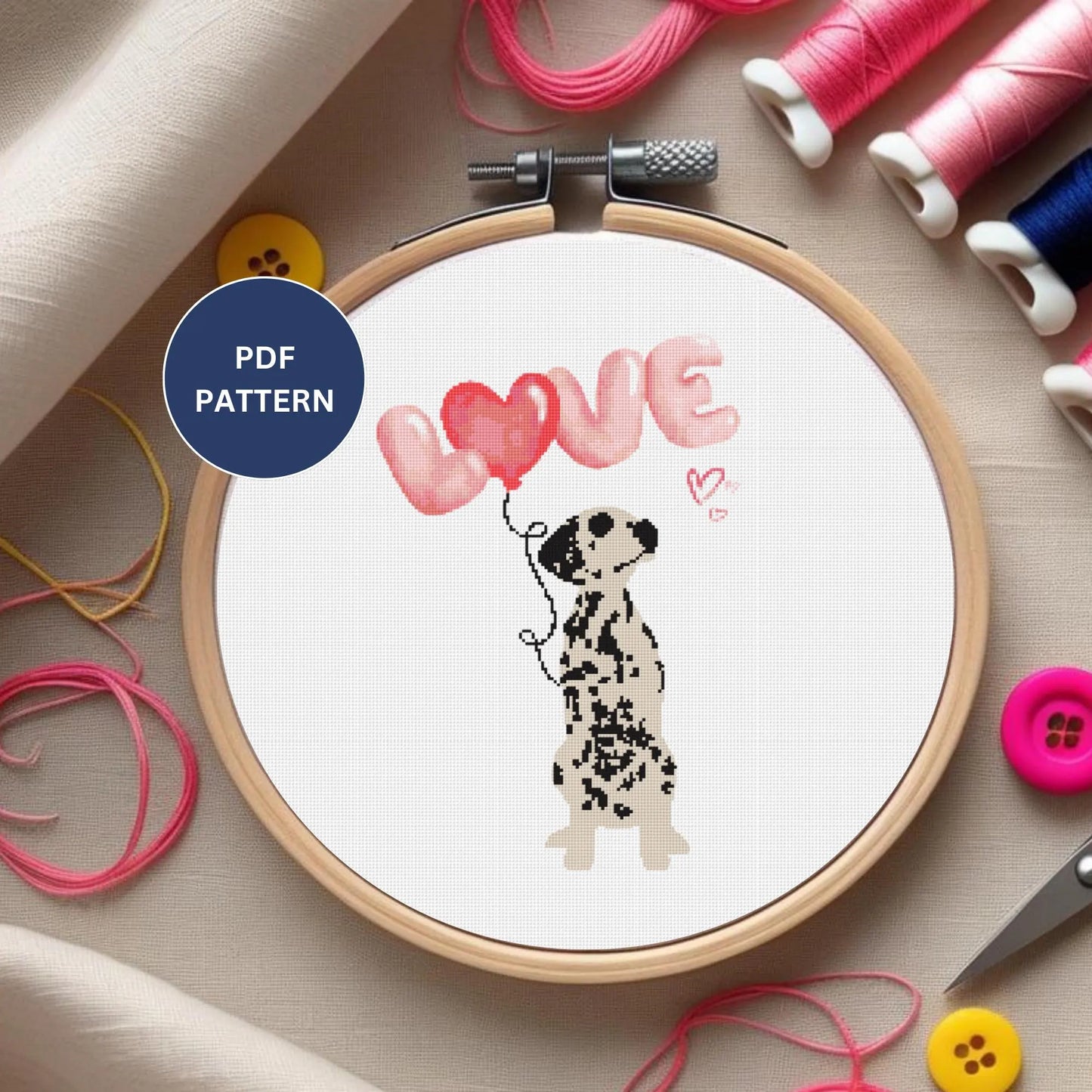 Dalmatian Cross Stitch Pattern