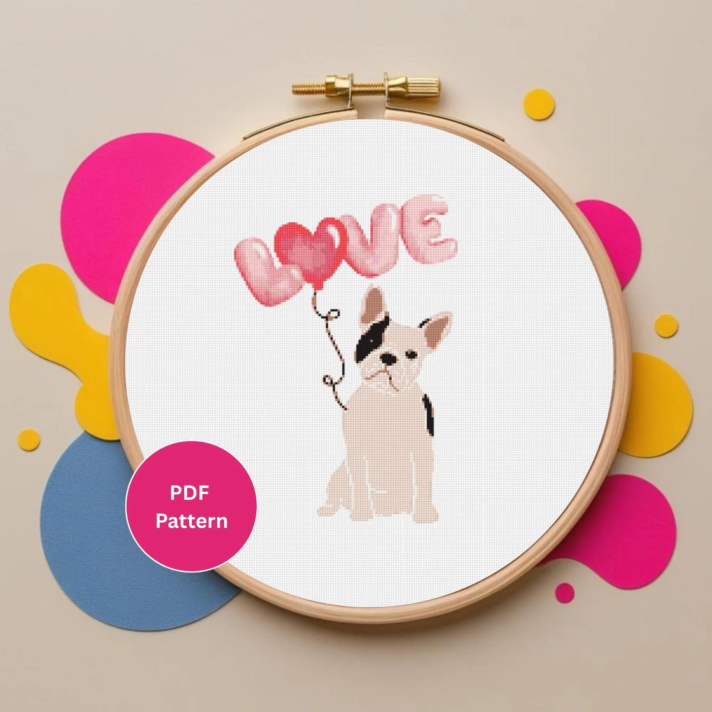 French Bulldog Cross Stitch Design