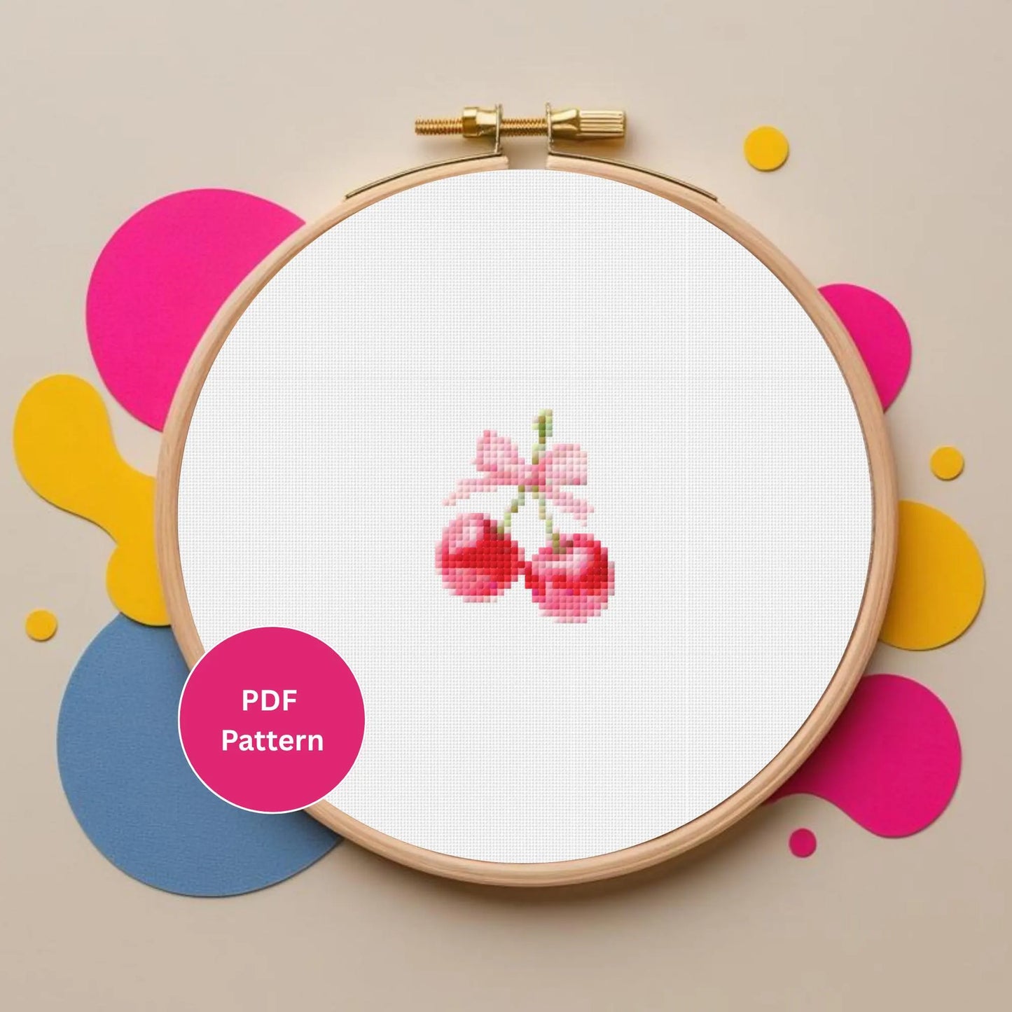Mini Cherry Cross Stitch Pattern