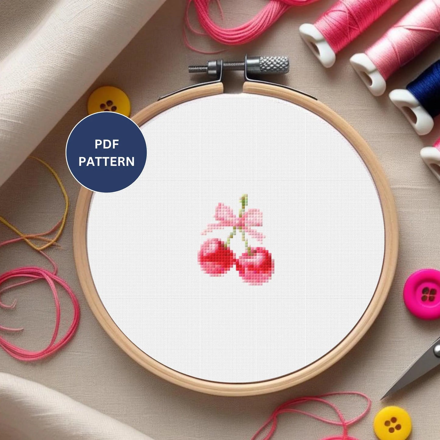 Mini Cherry Cross Stitch Pattern
