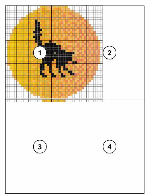 Halloween Mini Cross Stitch Pattern Bundle – Cat, Crow, Ghost & Owl – 3x3" Silhouettes