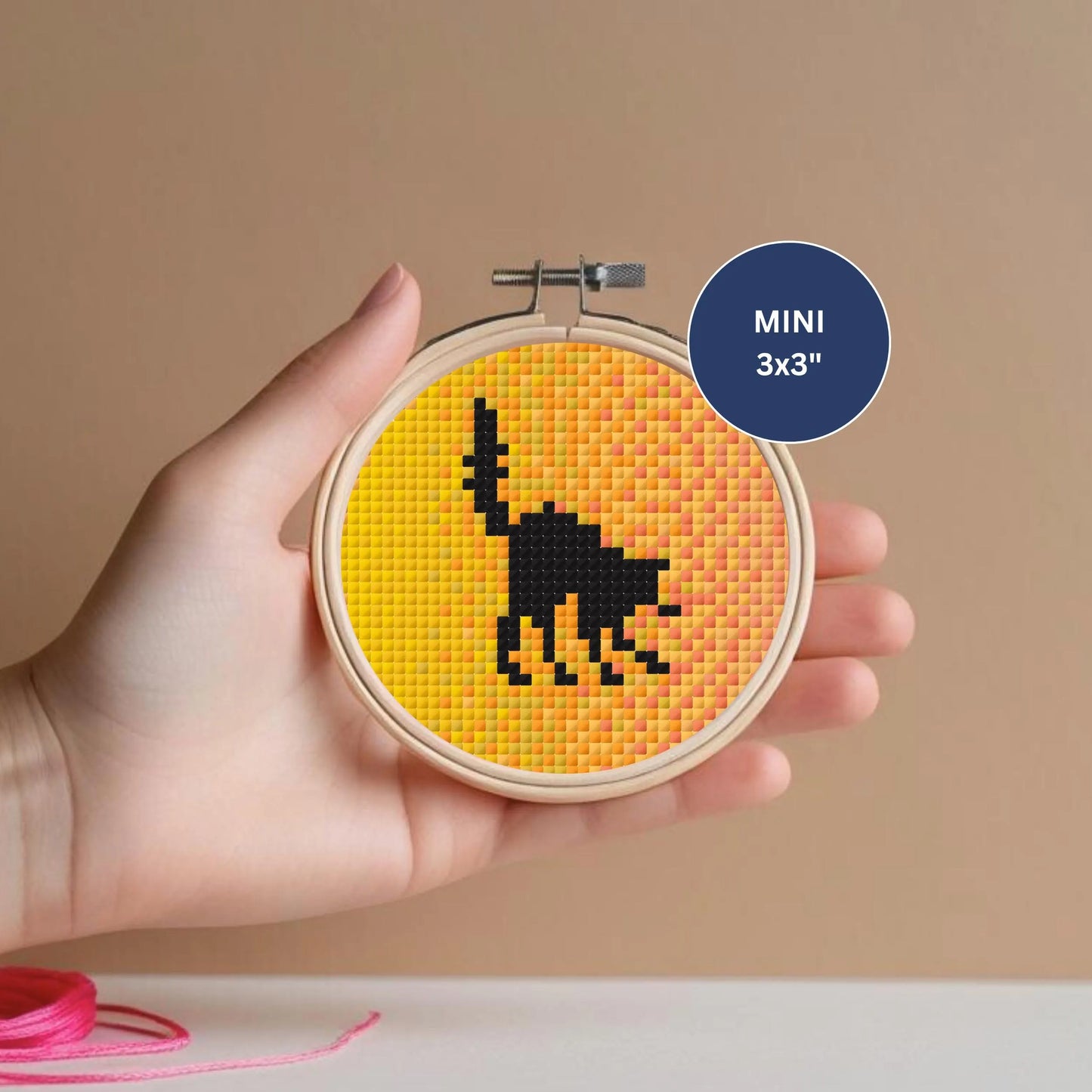 Mini Black Cat Cross Stitch Pattern – Beginner Halloween Silhouette PDF