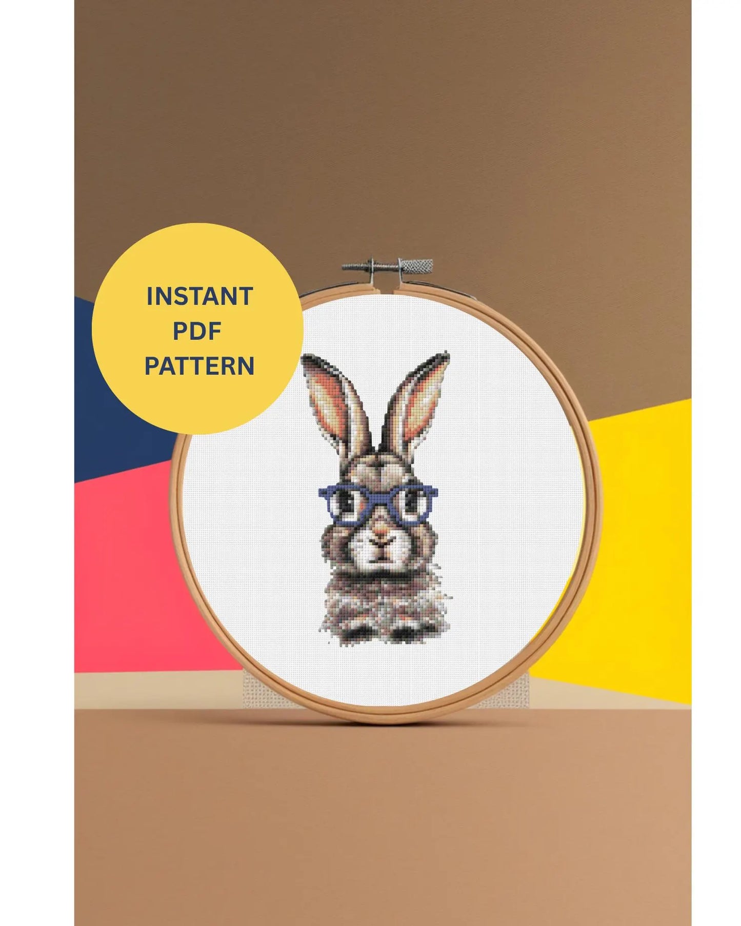 Small Bunny Cross Stitch Pattern – Cute Animal PDF Download