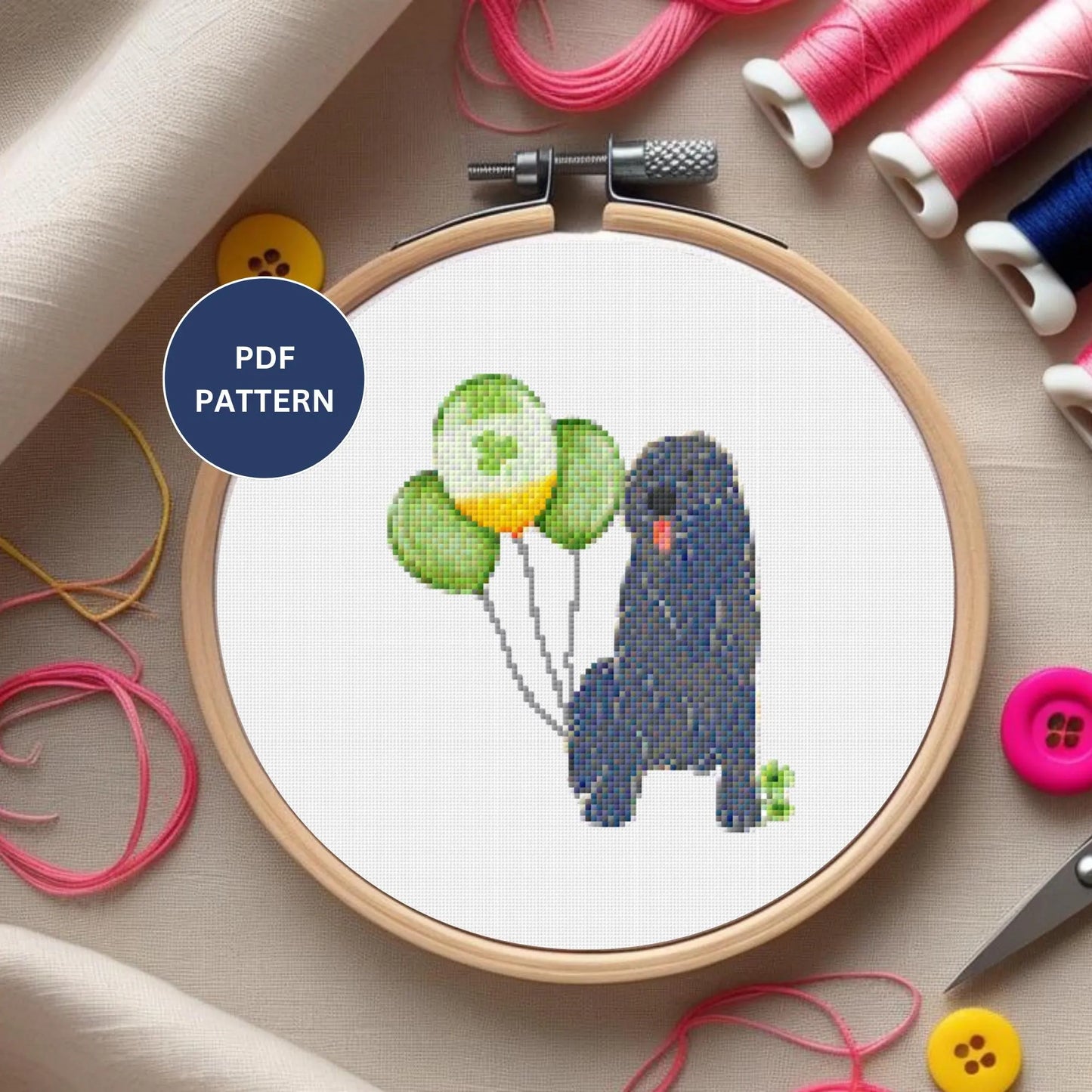 Irish Wolfhound Cross Stitch Pattern